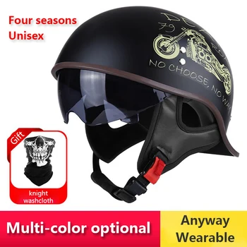 jet retro capacete bobber/café racer/chopper/bagger metade capacete de piloto de scooter capacete retro capacete para motociclistas