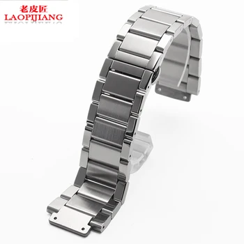 liaopijiang Sólida de aço inoxidável, bracelete de substituto 27*19mm de tiras de aço convexo boca masculino borboleta cor da pulseira