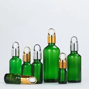 100pcs 5ml,10ml,15ml,20ml,30ML Garrafa de Vidro verde, Com o conta-Gotas do Óleo Essencial do Frasco de Reagente do Olho frascos de Perfume F2339