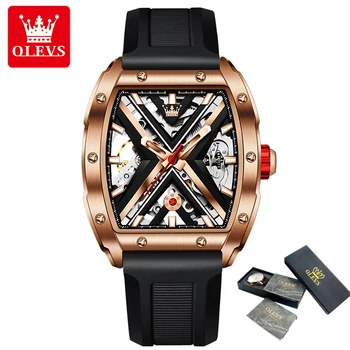 OLEVS melhores marcas de relógios de Luxo Homens Relógios Automáticos Mecânicos Automáticos Impermeável Homens Automaitc relógio de Pulso Relógio Masculino
