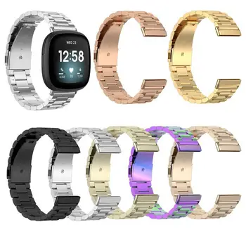Alça De Metal Para Fitbit Versa 3 4 Inteligente De Relógio Pulseira De Aço Inoxidável Loop Fecho Para Fitbit Sentido 2/Versa 3 Lite Banda Pulseira
