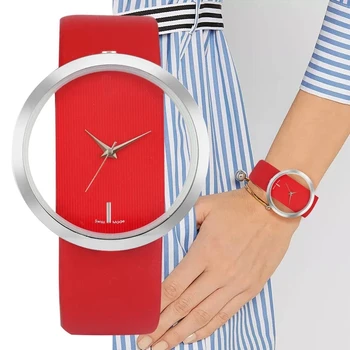 Novas Mulheres Famosas De Relógios De Luxo Oco Senhoras Relógios De Pulso Das Mulheres Transparente De Couro Pulseira De Relógio Feminino Relógio Feminino
