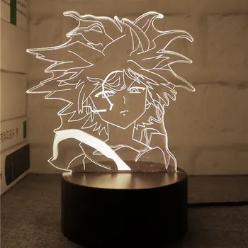 Explosão modelo Hunter X Hunter Kia Anime forma 3D da noite do DIODO emissor de luz de presentes criativos produtos eletrônicos USB lâmpada da tabela