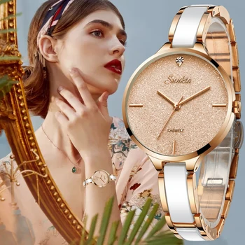 SUNKTA Mulheres Relógio Relógio de Cerâmica Simples das Mulheres de Diamante Relógio de Moda Casual Assista Sport Impermeável relógio de Pulso Relógio Feminino