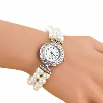 Pérola Branca Alça De Design De Relógios De Alta Qualidade Mulher Elegante Vestido De Quartzo Pulseira De Relógio De Pulso De Presente De Natal Para A Namorada