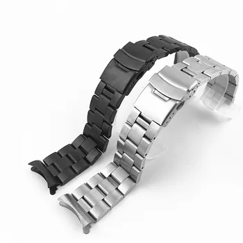 O homem de Aço Inoxidável do Relógio de Pulseiras Faixa de Relógio de Metal Escovado Acabamento Sólido, Alça para Watchbands Borboleta Fivela de 20 22mm WB71
