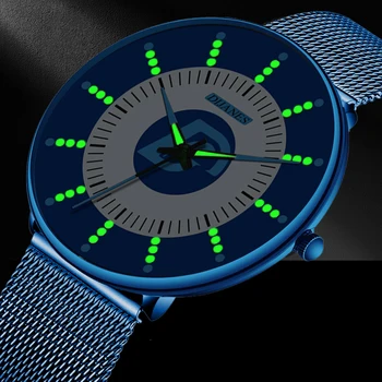 2022 Minimalista da Moda Mens Watch Ultra Fino Negócio Luminosa Clássico de Malha de Aço Inoxidável Correia de Relógio de Quartzo relógio masculino