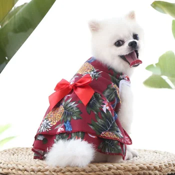 Estilo Havaiano Cão Com Vestidos De Verão Pequeno Cão Roupas Ropa Cão Chihuahua Frutas Saia Cachorro Vestido De Princesa Yorkshire, O Animal De Estimação De Roupas