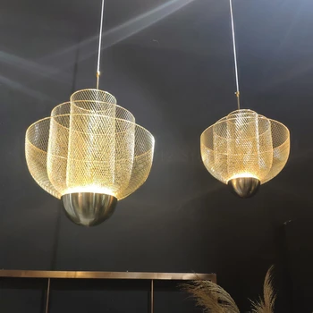 Nordic Simplicidade de Suspensão luminária Moderna, o Deco Home de Ferro Malha Led Luzes Pingente para a Sala de Decoração do Restaurante Lâmpadas