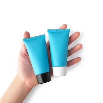 Matte Azul 50ML X 50 Vazio Tubo Macio Loção Cosmética Shampoo Recipientes Facial cleanser Unguento Recipiente Espremer o Tubo de Tampa de Rosca
