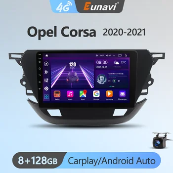 Eunavi Android 11 de Rádio de Carro DSP Leitor Multimédia Para Opel Corsa 2020-2021 Autoradio Vídeo QLED Tela de Navegação GPS Carplay 4G