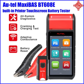 Au-tel MaxiBAS BT608E Scanner OBD2 Built-in de Impressora Térmica Touchscreen de Bateria e Sistema Elétrico Analisador PK BT506/BT508