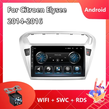 2din Rádio do Carro Para a Citroen Elysee 2014-2016 Android De 10 de Navegação GPS HD 1024*600 HD, Touchscreen, Bluetooth, wi-FI de FM RDS OBD TMPS