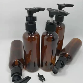 atacado 40ps/monte 100ml Vazia de plástico Âmbar frasco de loção bomba de Cosméticos do recipiente reutilizável frasco de shampoo com multicolor