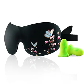3D venda de sono eyeshade flor/ovelhas/expressão design bonito máscara de olho com anti-ruído fones de ouvido
