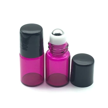 20pcs Vazio Rolo de Garrafa de Pequeno rolo em 2ml vermelho-Rosa Garrafas Reutilizáveis de Óleo Essencial Frasco de Perfume Desodorante Contentores