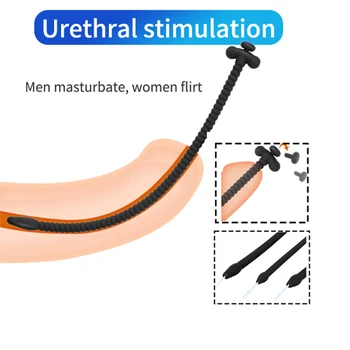 Silicone Cateter Uretral Dilatador Pênis Plug Oco Pênis Plug Com Rolha de Inserção do Cateter BDSM os Brinquedos Sexuais Para os Homens Gay