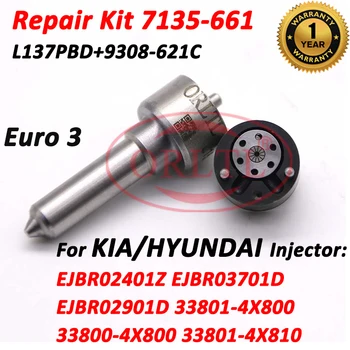 7135-661 Injector Diesel Kits de Reparo Conjunto de Bocal L137PBD Válvula de Controle 9308-621C Para HYUNDAI E KIA 33801-4X800 33801-4X810