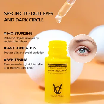 VIBRANTE GLAMOUR Vitamina VC Olho 20ml de Essência de Colágeno Sobrancelha Soro de Creme de Olhos de Olhos de Produto para Cobrir Dark Circle Eye Saco