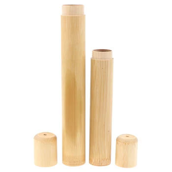 21/16cm Artesanais de Bambu Escova de dentes Tubo Eco-Friendly Caso de Viagens Natural Tubo de Bambu Para Escova de dentes de Viagem Portátil Embalagem 1pc