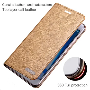 Marca caso de telefone para Oneplus 5 Moda de couro Genuíno weave liso shell telefone artesanais personalizadas capa protetora flip