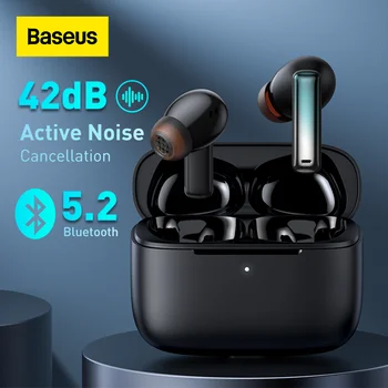 Baseus Bowie M2 ANC TWS Fones de ouvido Bluetooth 5.2 Cancelamento Ativo de Ruído Fones de ouvido Portátil Mini Fones de ouvido Com a cobrança de Caso