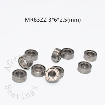 Miniatura Rolamentos de 10pcs MR63ZZ 3*6*2.5(mm) frete grátis em aço cromado Metal selado de Alta velocidade Mecânica de peças de equipamentos