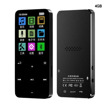 1.8 Polegadas Touch MP3 MP4, Leitor de Música compatível com Bluetooth 5.0 Suporta Cartão com FM Relógio Despertador Pedômetro e-Book, alto Falante Embutido