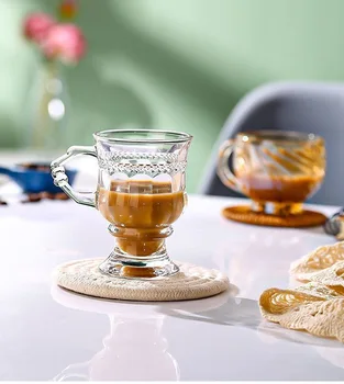 Resistente Ao Calor Espessura De Vidro Do Copo Luxuoso Estilo Europeu Xícara (Chá) Xícara De Café Bebida Saudável Da Caneca De Chá, Canecas Frete Grátis