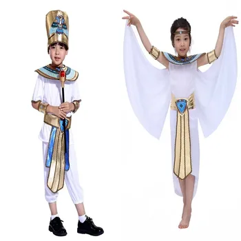 Menino Menina Egito Antigo Faraó Egípcio Cleópatra Príncipe, Princesa De Cosplay Fantasia Para Crianças, Carnaval, Dia Das Bruxas Com Acessórios