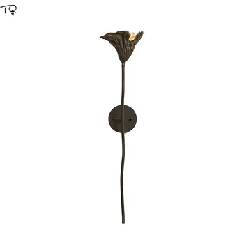 Zen E A Arte Chinesa De Bronze Marcada Lotus Led, Lâmpada De Parede Moderna Designer Vintage Sala De Estar, Quarto, Corredor, Corredor Estudo Arandelas De Parede