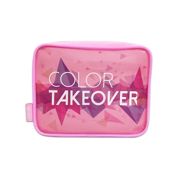 Cor-de-rosa Clara de PVC caixa de Maquiagem Saco Cosmético produtos de Higiene pessoal, Bolsa de Viagem e Organizar Disponíveis para Personalizado