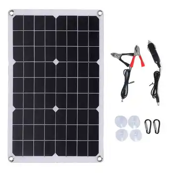 Painel Solar Flexível Impermeável Carregador de Bateria de Carga a Bordo de 20W Kit para o Exterior
