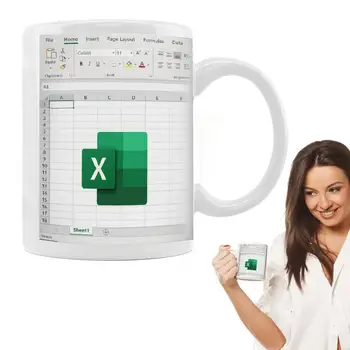 Excel Caneca Engraçado Atalhos do Excel Caneca de folha de cálculo do Excel Caneca de Cerâmica, Canecas de Café Para Contador Colegas de trabalho Homens Mulheres 12Oz