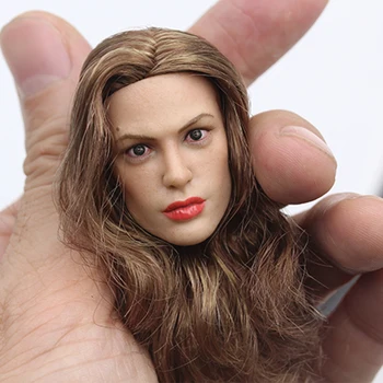 1/6 Figura Feminina Angelina Jolie Cabeça Escultura de Transplante de Cabelo de 12 polegadas Figura de Ação do Corpo de Bonecos