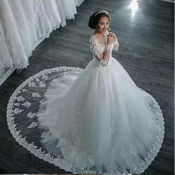 Vestido de Noiva Feitos O Decote Costas Zíper esferas Bola Vestido de Noiva Vestido de 2022 vestido de noiva Venda Quente