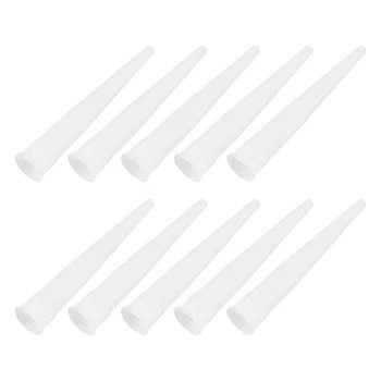 30Pcs Plástico Calafetar Bicos de Calafetagem um Bico de Substituição Ferramenta de Extensão de Suprimentos (Branco)