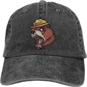 Linzsfe Unisex Smokey Bear Boné Ajustável Chapéu De Jeans Ajustável Pai Chapéu De Cowboy Caps