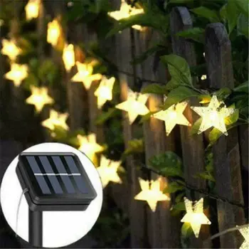 Estrelas, Decoração do DIODO emissor de Festa Impermeável Luzes LED Solar Powered Fadas Cadeia de Jardim ao ar livre