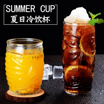Importação de tiki copo de coquetel tiki copo de vidro de faces de suco de frutas cup personalidade da marca da copa