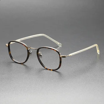 Japonês Masuna GMS121TS Oval Óculos de Tartaruga Quadro para Homens e Mulheres feitos à Mão Vintage Acetato de Miopia Óculos