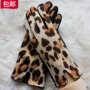 Leopard Luvas Ins Vento Ramo Refere-Se Ao Exterior Equitação Luvas De Inverno, Luvas De Mulheres De Mãos Luvas De Mulheres Luvas