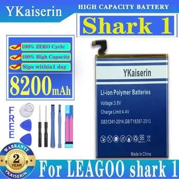 YKaiserin Bateria de Alta Capacidade de Tubarão 1 Para LEAGOO Shark1 Bateria Batterie Bateria Acumulador 8200mah + Ferramentas