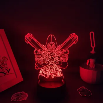 Overwatches UXO de Jogo Figura Reaper Gabriel Reyes 3D Lâmpadas de Led RGB Luzes da Noite de Aniversário, Presente de Amigo Quarto de Cama, Mesa Decoração Colorida