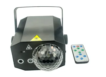 Controle remoto 2em1 R&G e Laser de Cristal de Bola Mágica da Fase do Diodo emissor de Lâmpada de KTV, Disco Laser de Luz Festa de Luzes do Projetor do Laser KTV